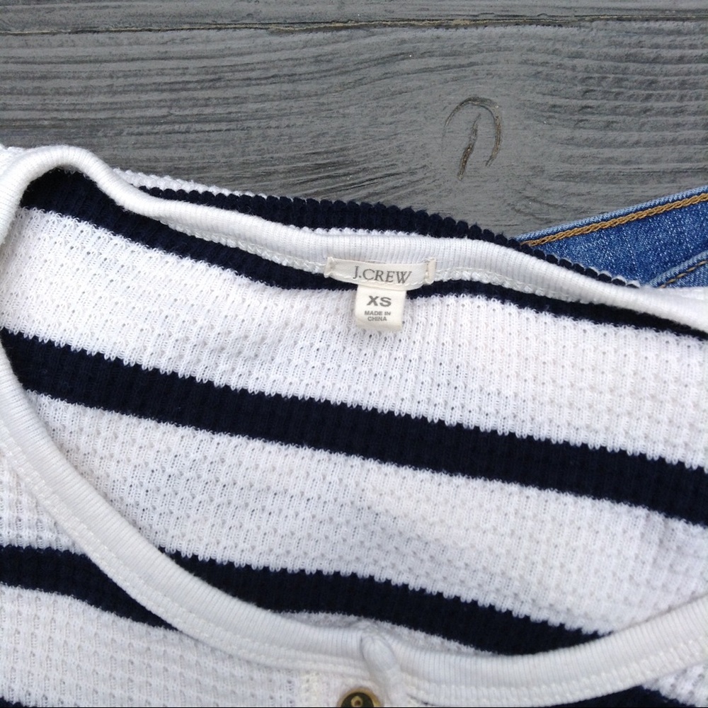 J.Crew striped Henley thermal XS - Picture 4 of 4